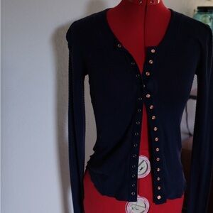 Women's Navy Button-Up Shirt